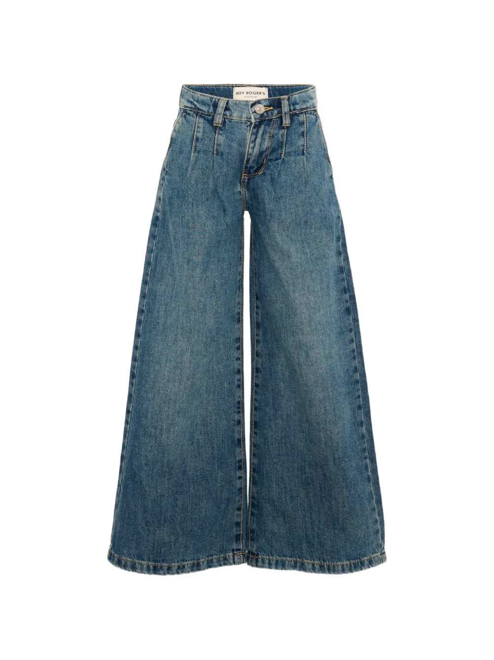 Roy Rogers Kids pleated wide-leg jeans - Blu