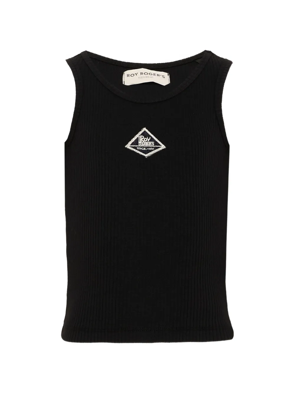 Roy Rogers Kids logo-patch ribbed tank top - Nero
