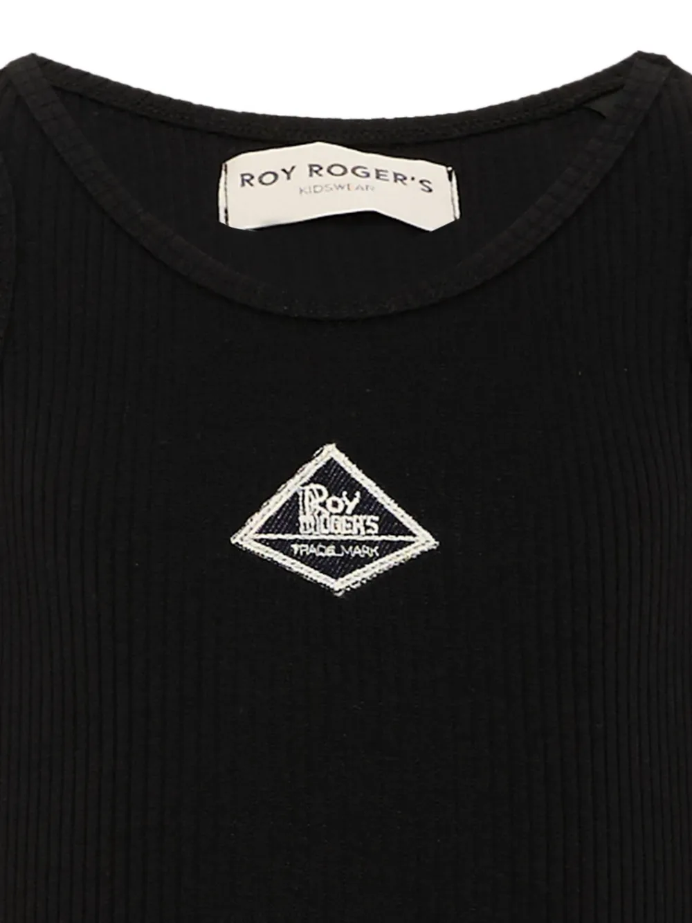 Roy Rogers Kids Geribbelde tanktop met logopatch Zwart
