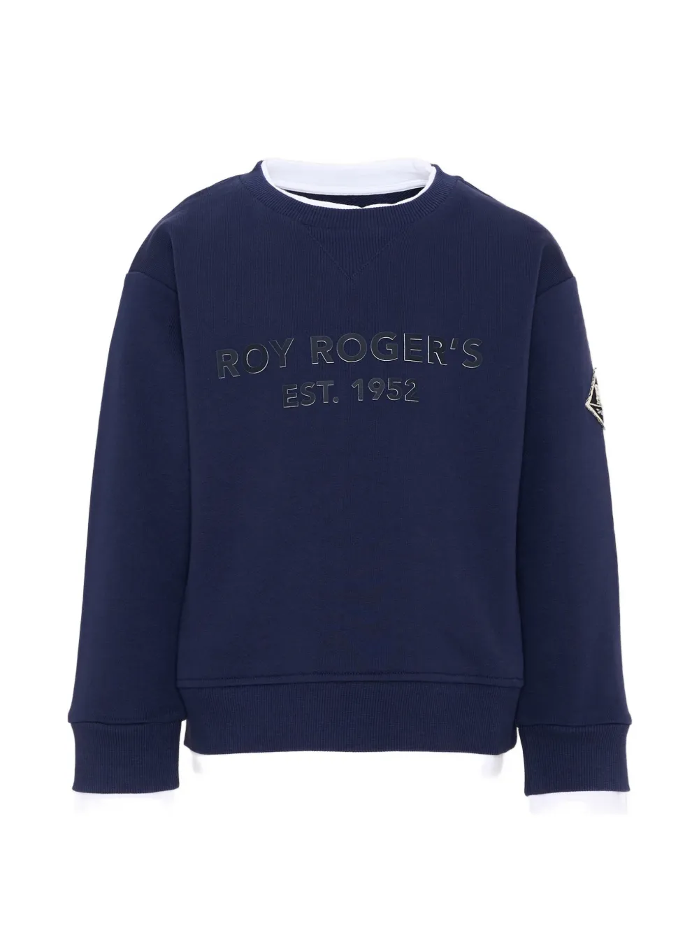 Roy Rogers Kids logo-print contrast-trim sweatshirt - Blu