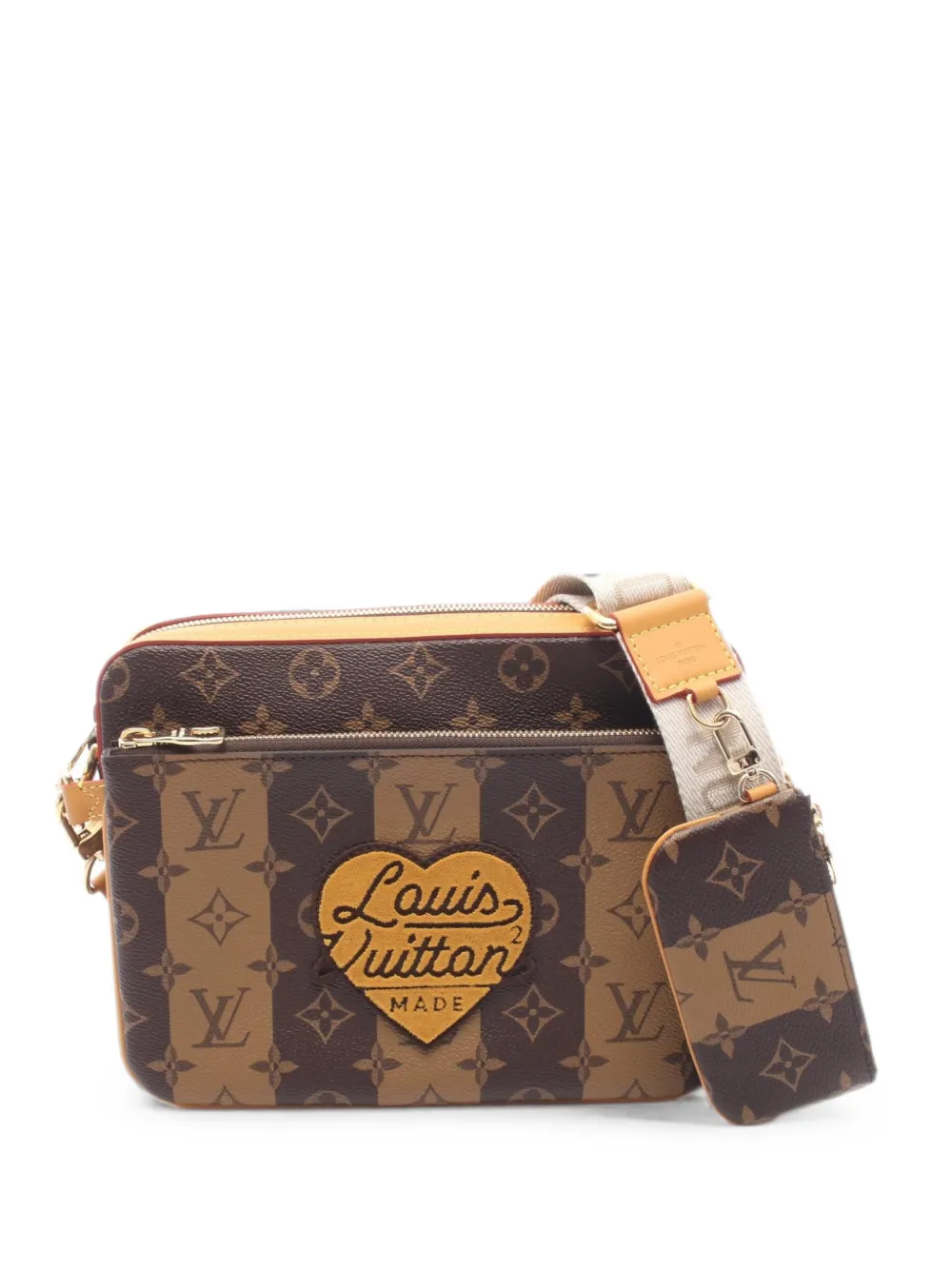 Louis Vuitton Pre-Owned x Nigo 2010s Trio cross body bag - Marrone