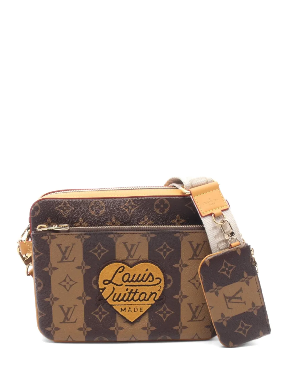 Louis Vuitton Pre-Owned x Nigo 2010s Trio cross body bag - Marrone