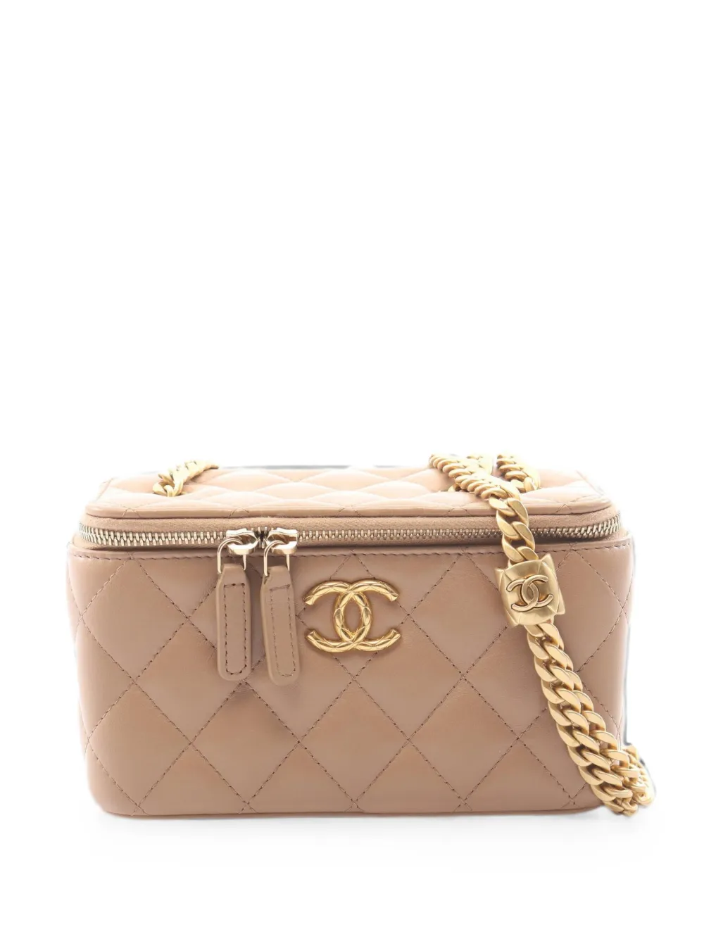 CHANEL Pre-Owned Matelassé vanity bag - Nude