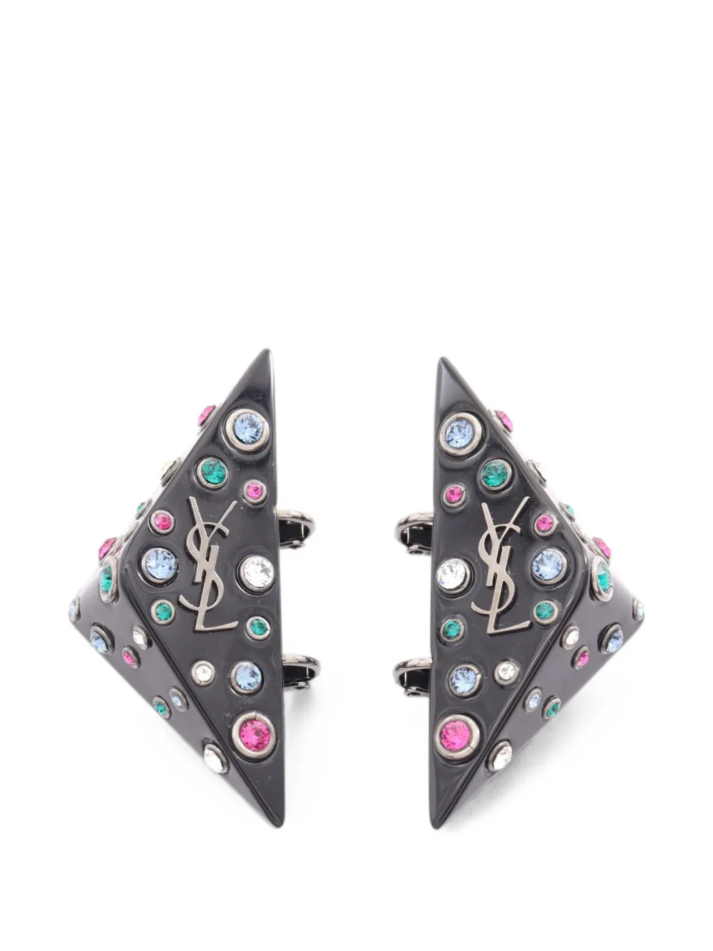 Saint Laurent Pre-Owned 2010s Cassandre triangle earrings - Schwarz