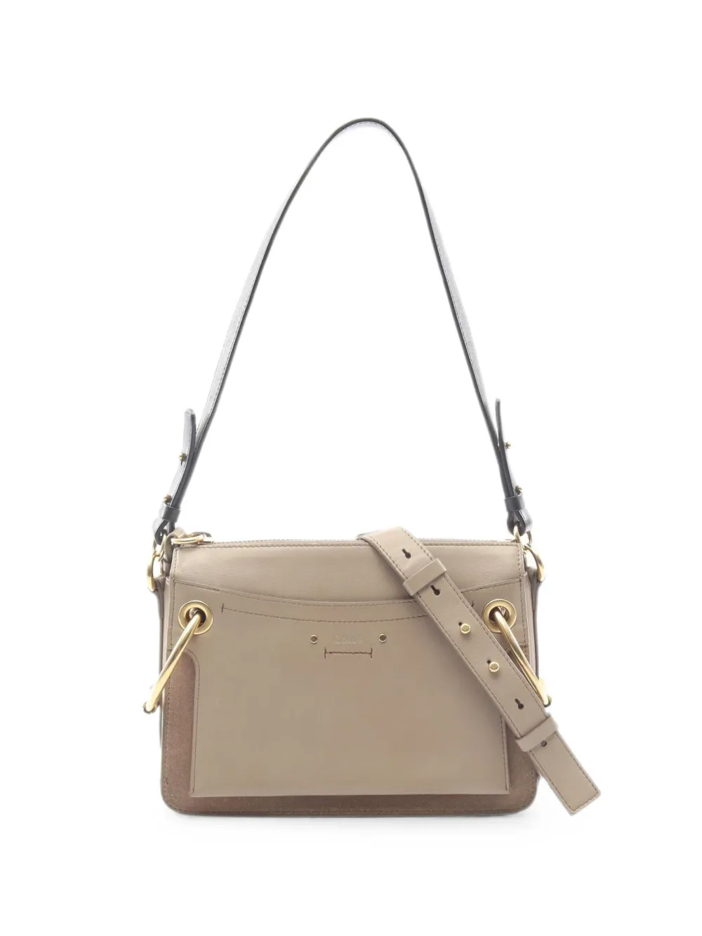 Chloé Pre-Owned 2000s Roy suede shoulder bag - Nude