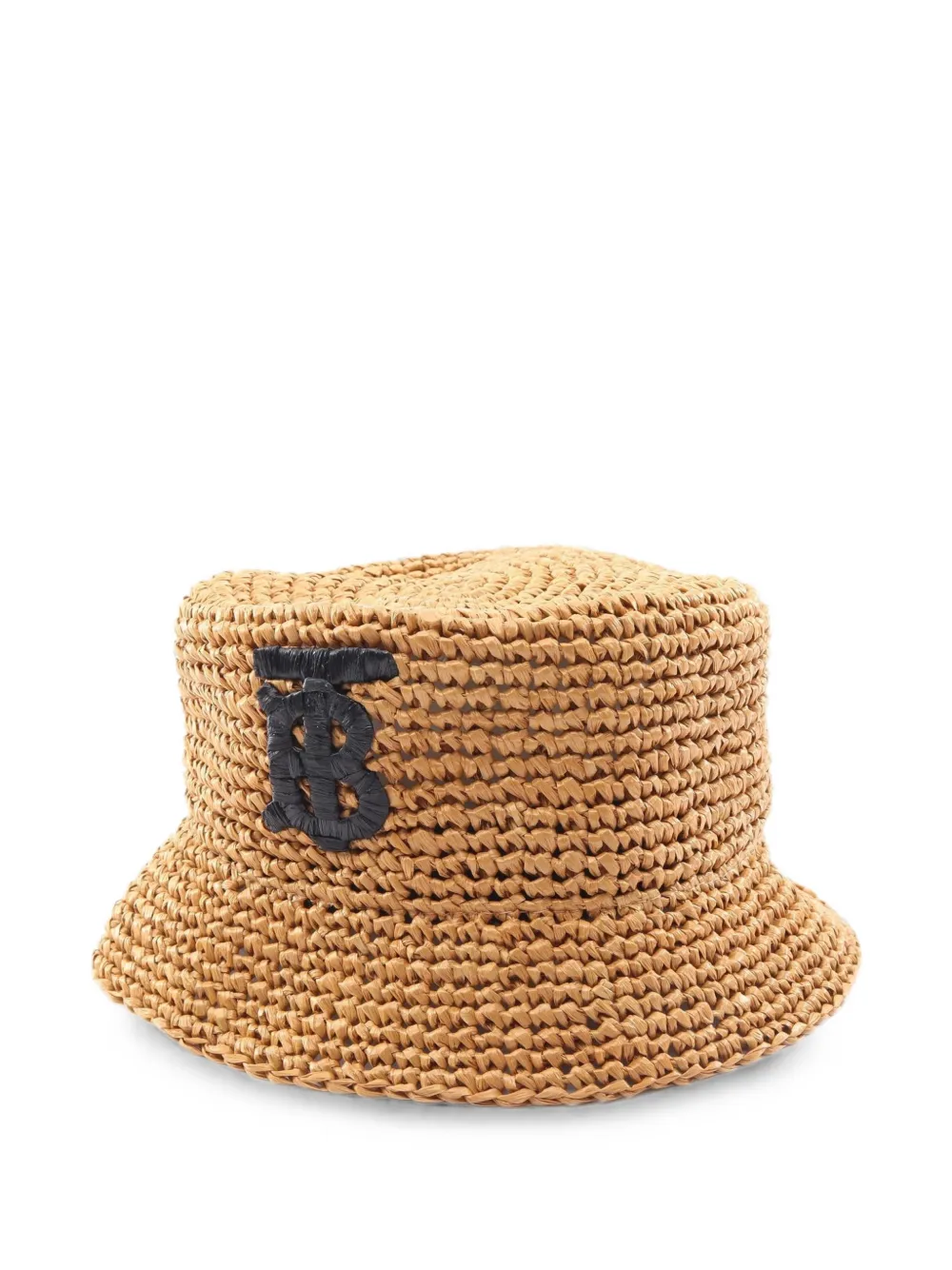 Burberry Pre-Owned 2010s TB raffia-effect bucket hat - Nude