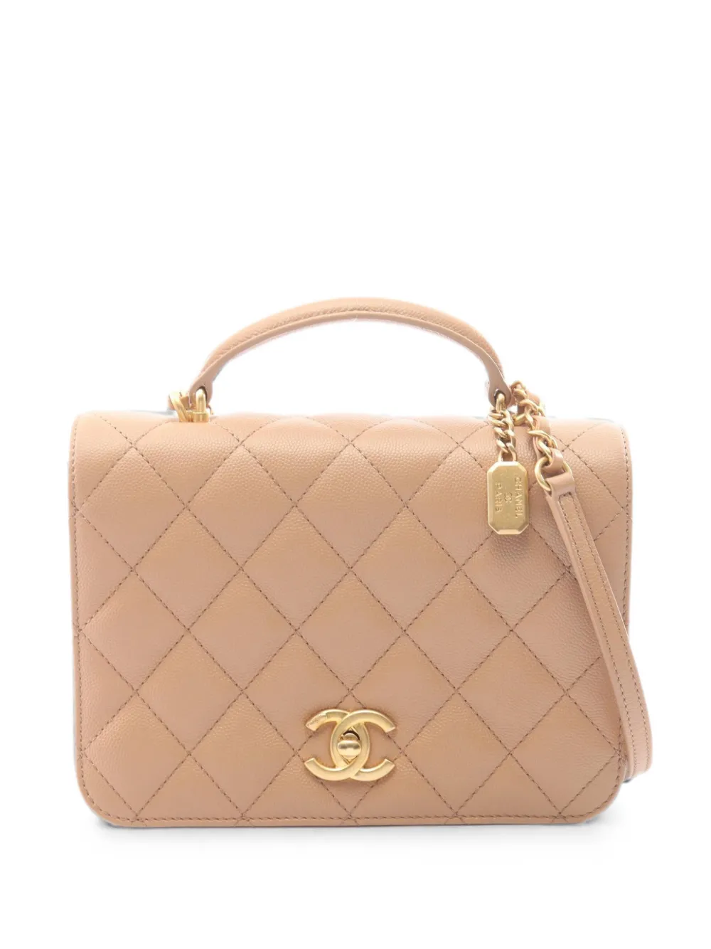 CHANEL Pre-Owned 2021 quilted two-way handbag - Nude