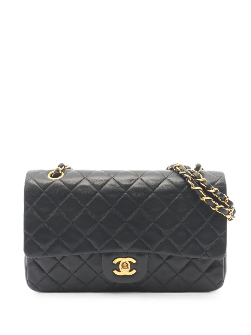 CHANEL Pre-Owned 1996-1997 Matelassé double flap shoulder bag - Schwarz