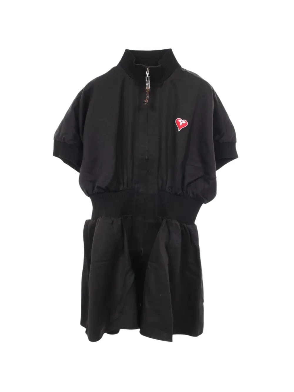 Louis Vuitton Pre-Owned 2010s puff-sleeve zip-up mini dress - Nero