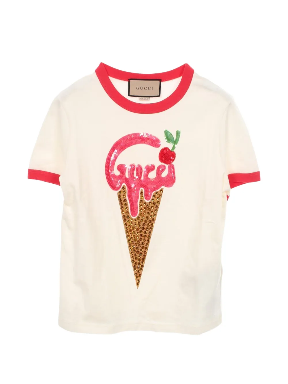 Gucci Pre-Owned 2010s ice cream sequin T-shirt - Weiß
