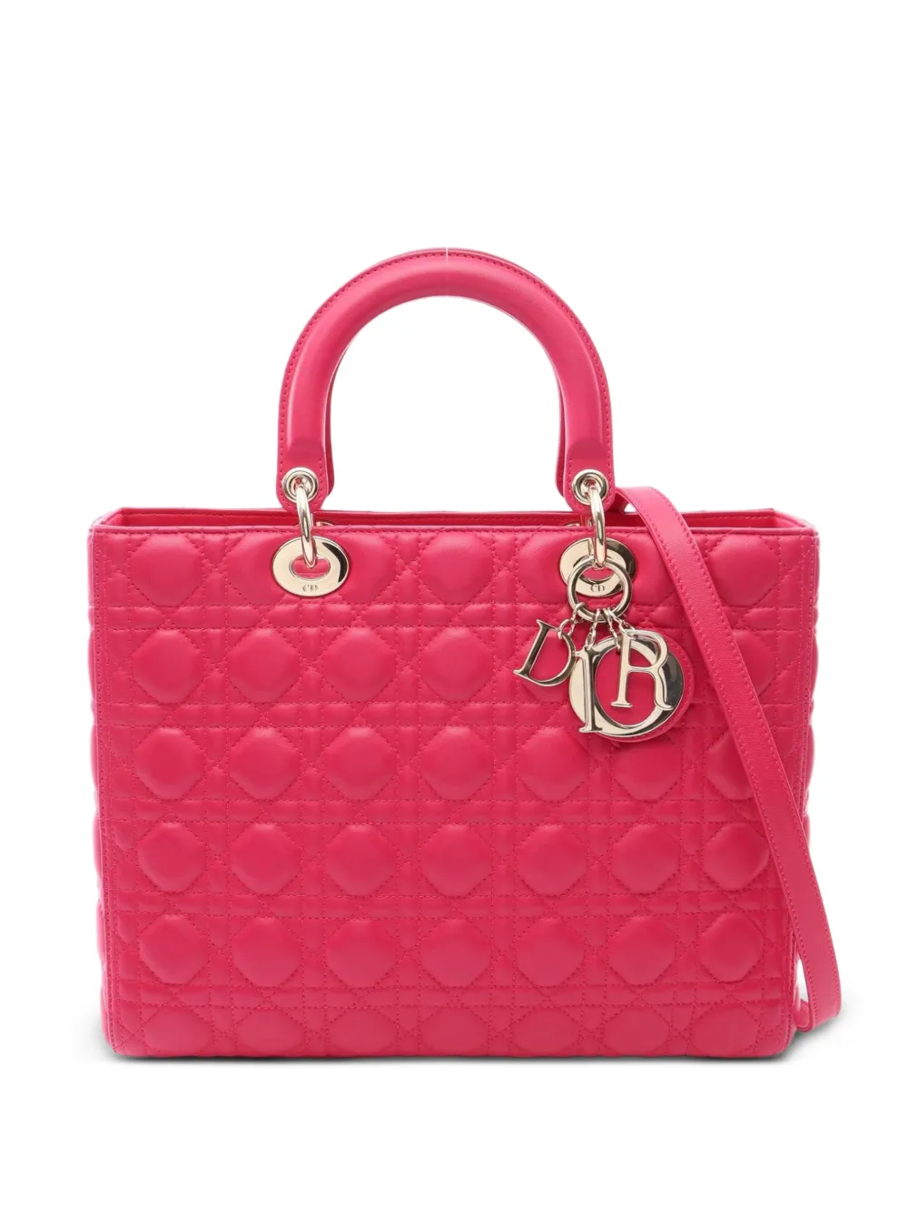 Christian Dior Pre-Owned 2010s Lady Dior Cannage tote bag - Rosa