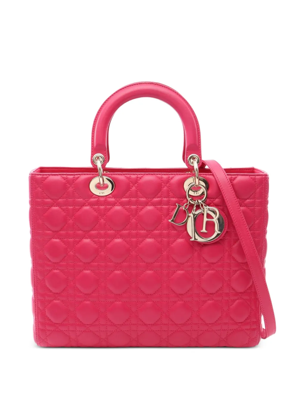 Christian Dior Pre-Owned 2010s Lady Dior Cannage tote bag - Rosa