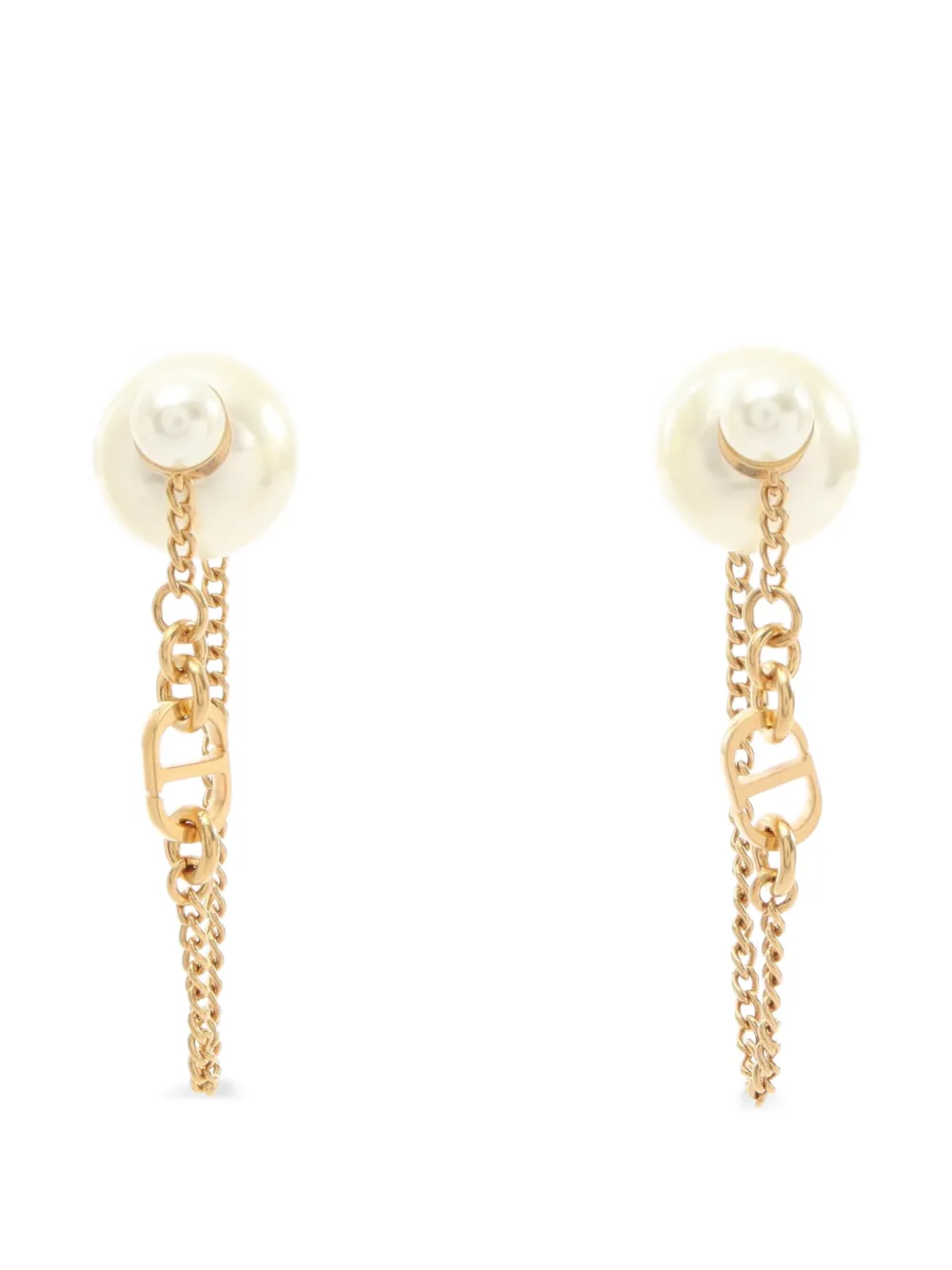 Christian Dior Pre-Owned 2010s Tribal chain earrings - Oro
