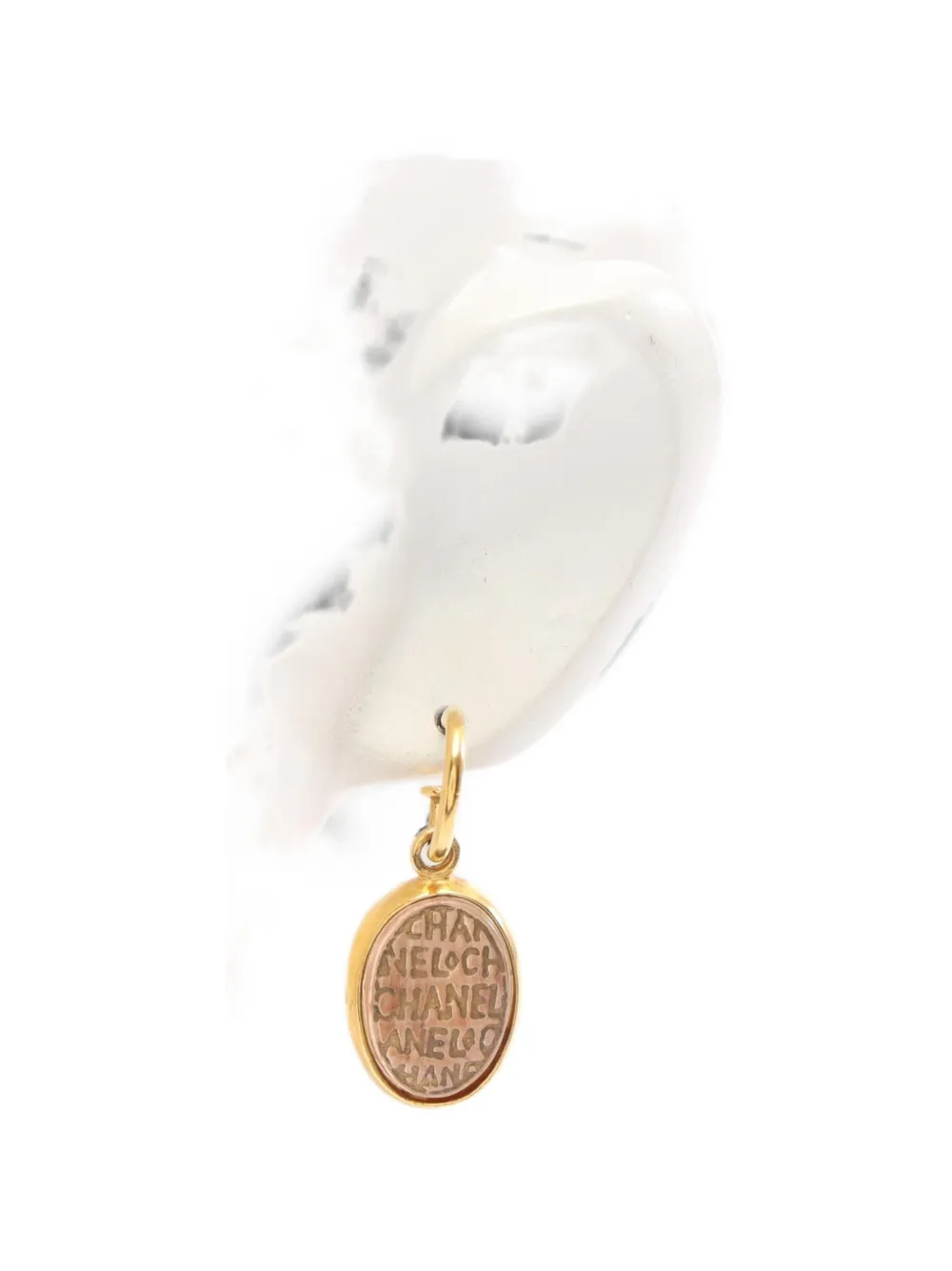 샤넬 중고 1999 Gripoix logo earrings 109047199A