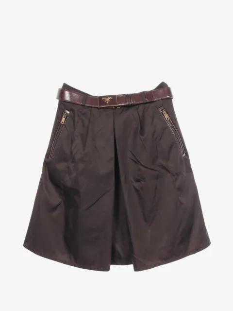 Prada Pre-Owned 2010s belted zip-pocket skirt