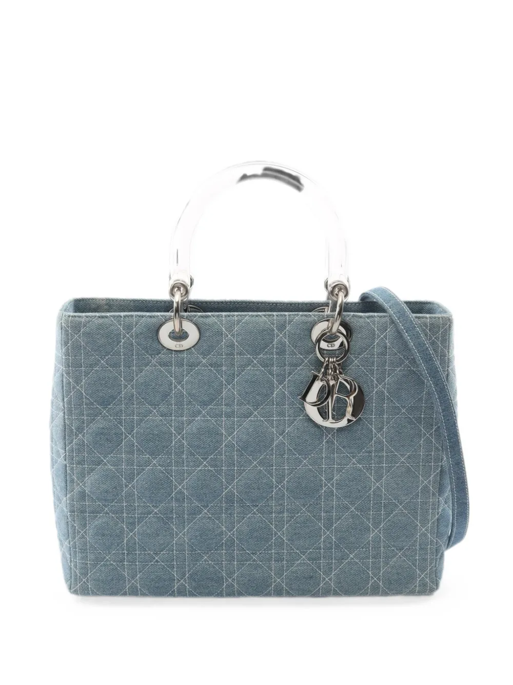 Christian Dior Pre-Owned 2000s large Lady Dior Cannage tote bag - Blu