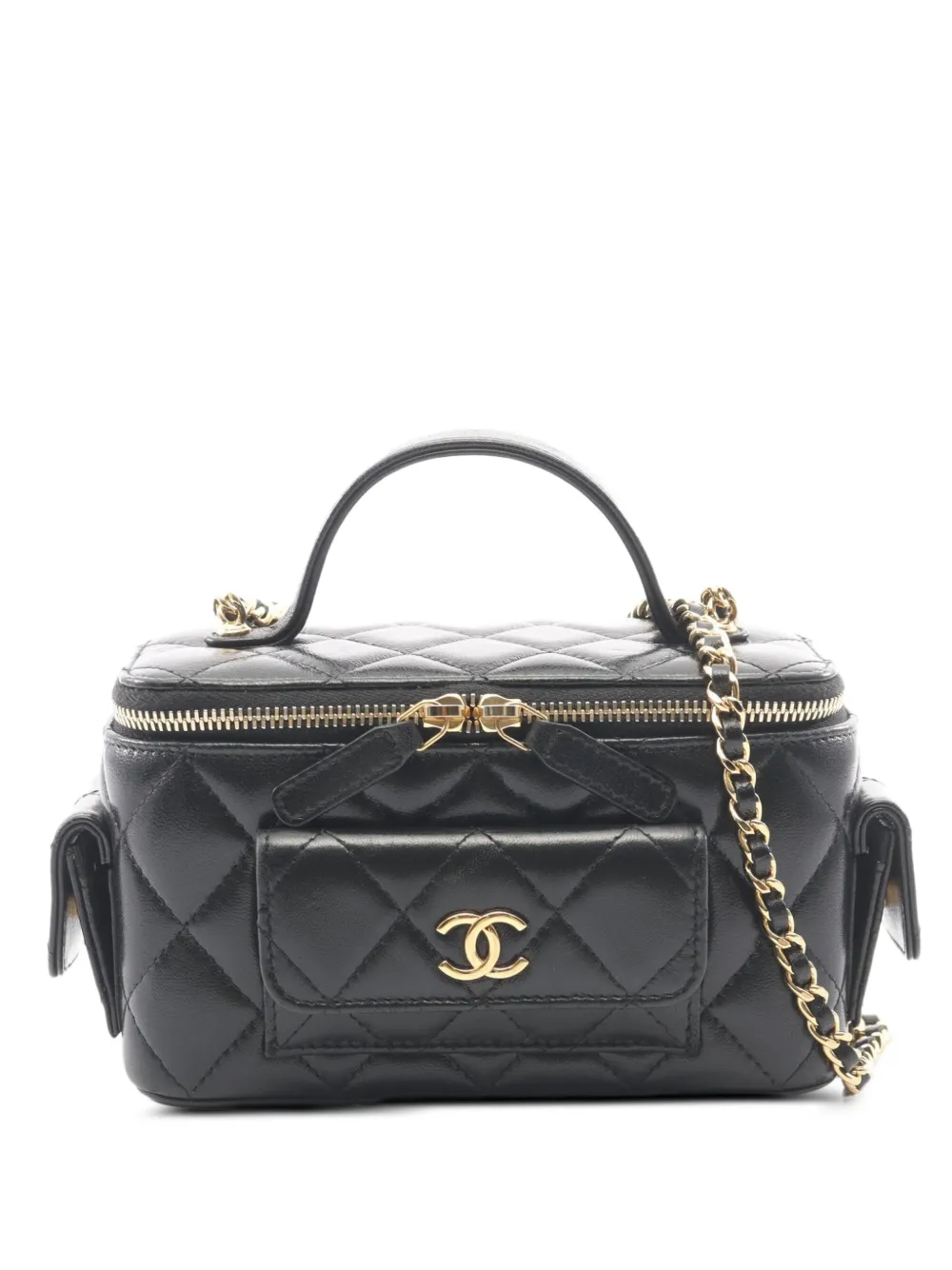 CHANEL Pre-Owned 2021 Matelassé vanity bag - Nero