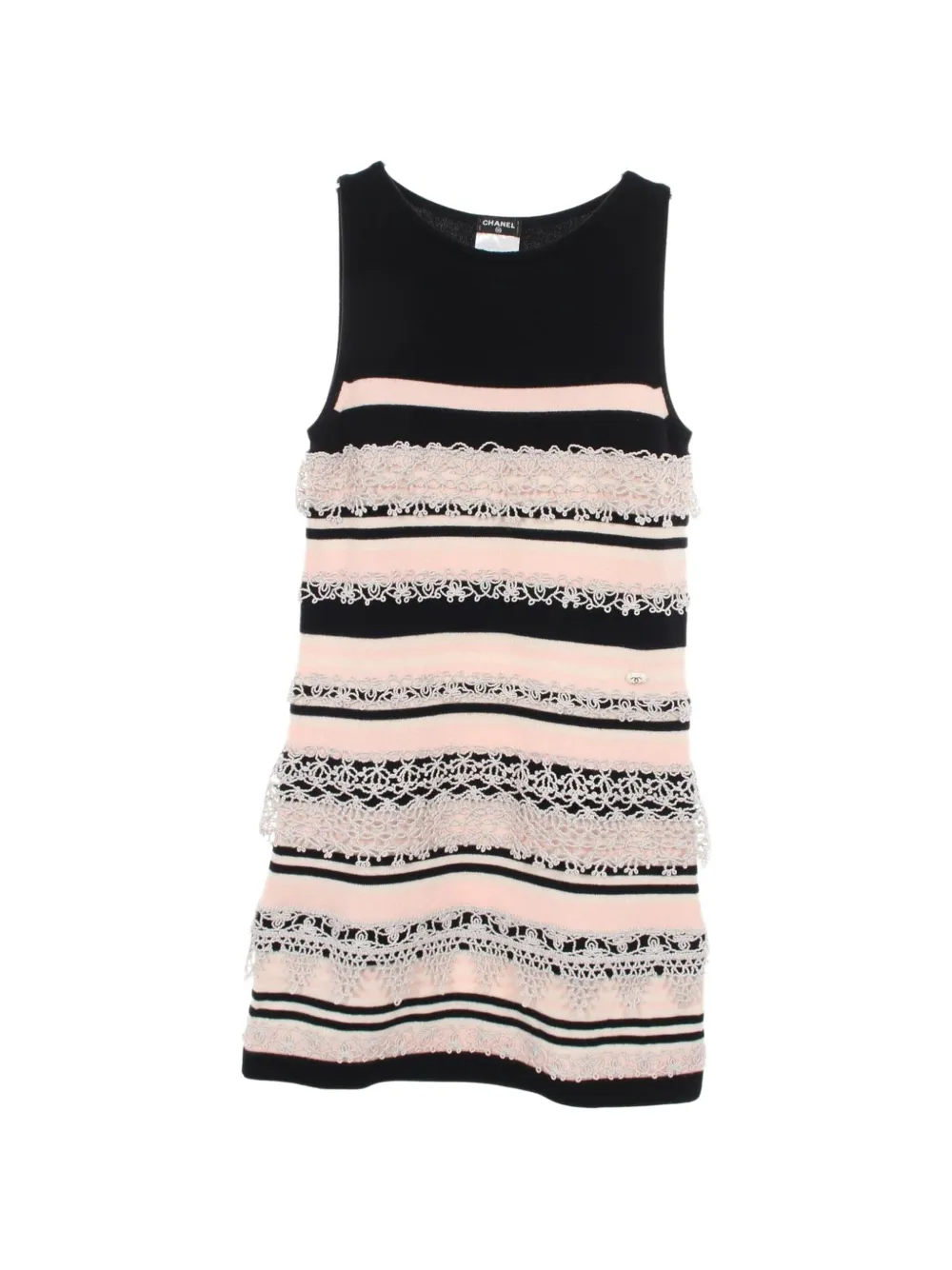 CHANEL Pre-Owned 1986-1988 striped mini dress - Schwarz