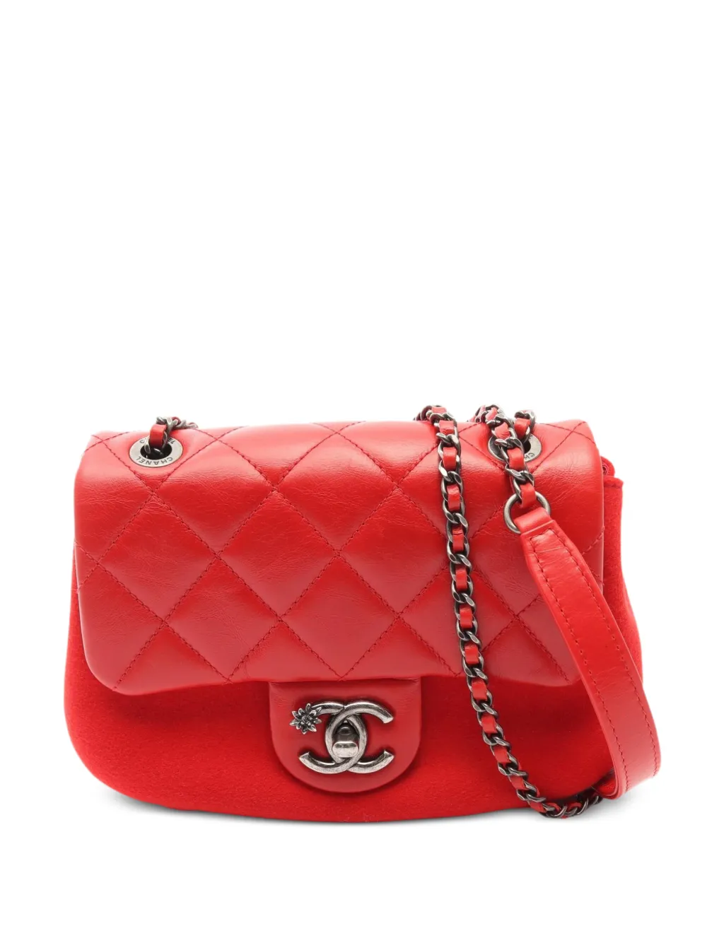 CHANEL Pre-Owned 2015-2016 small Matelassé chain shoulder bag - Rosso