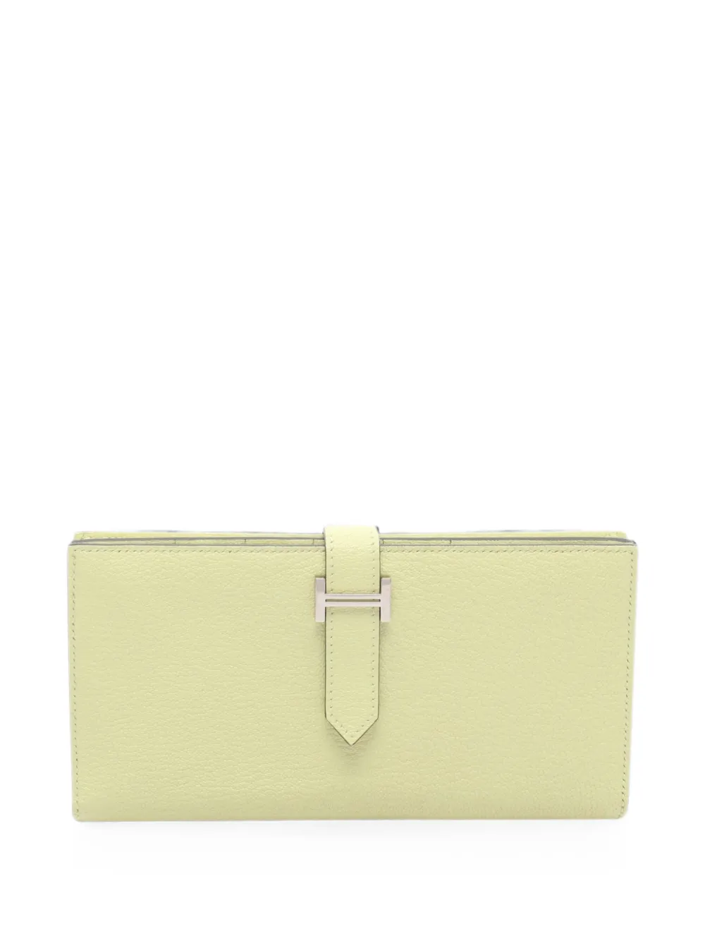 Pre-owned Hermes 2021 Bearn Souffle Bi-fold Wallet In Yellow