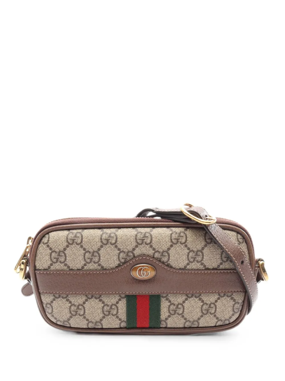 Pre-owned Gucci 2000s Ophidia Gg Supreme Shoulder Bag In Neutrals