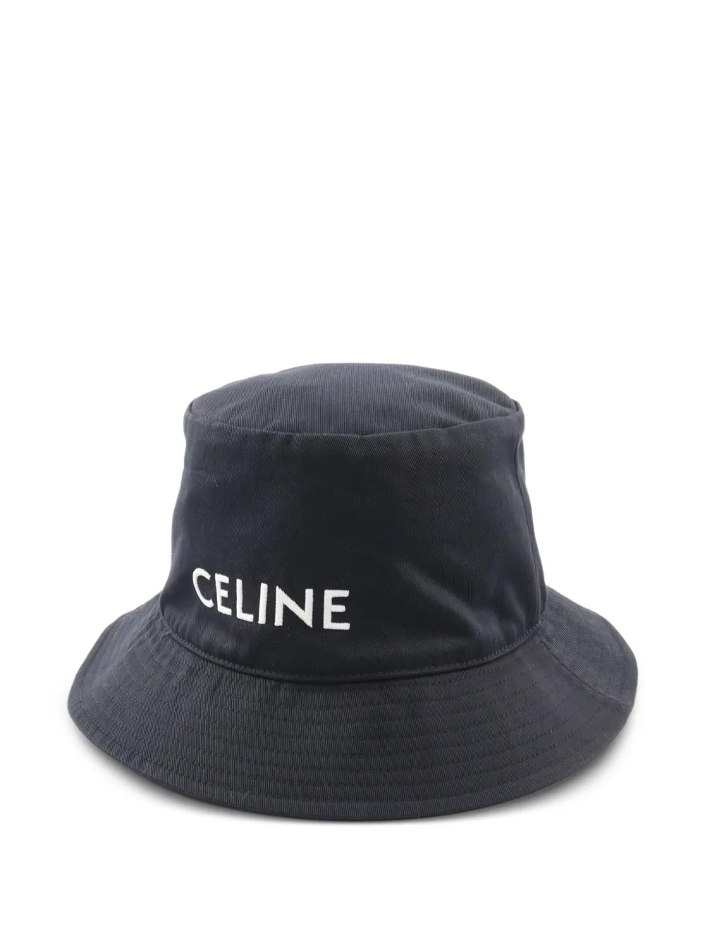 Pre-owned Celine 2010s Logo-embroidered Bucket Hat In Black
