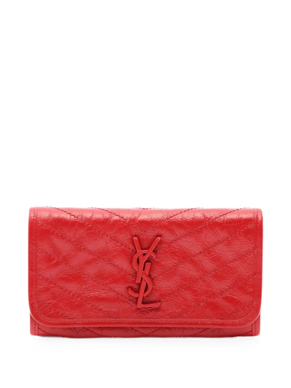 Saint Laurent Pre-Owned 2000s Niki chevron-quilted wallet - Rot