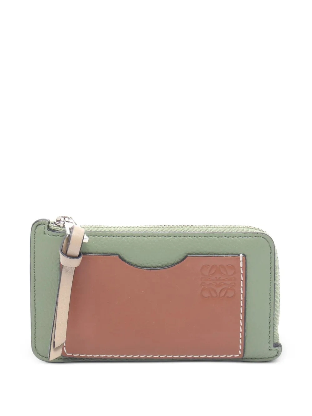 Loewe Pre-Owned 2000s Anagram debossed leather card holder - Verde