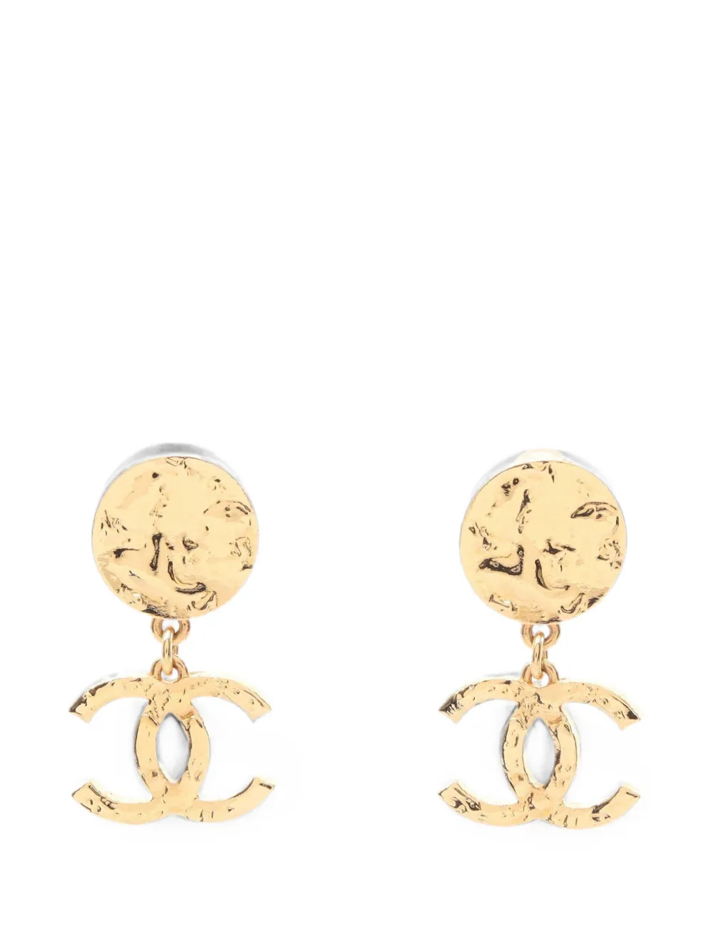 CHANEL Pre-Owned 2024 Coco Mark drop earrings - Gold