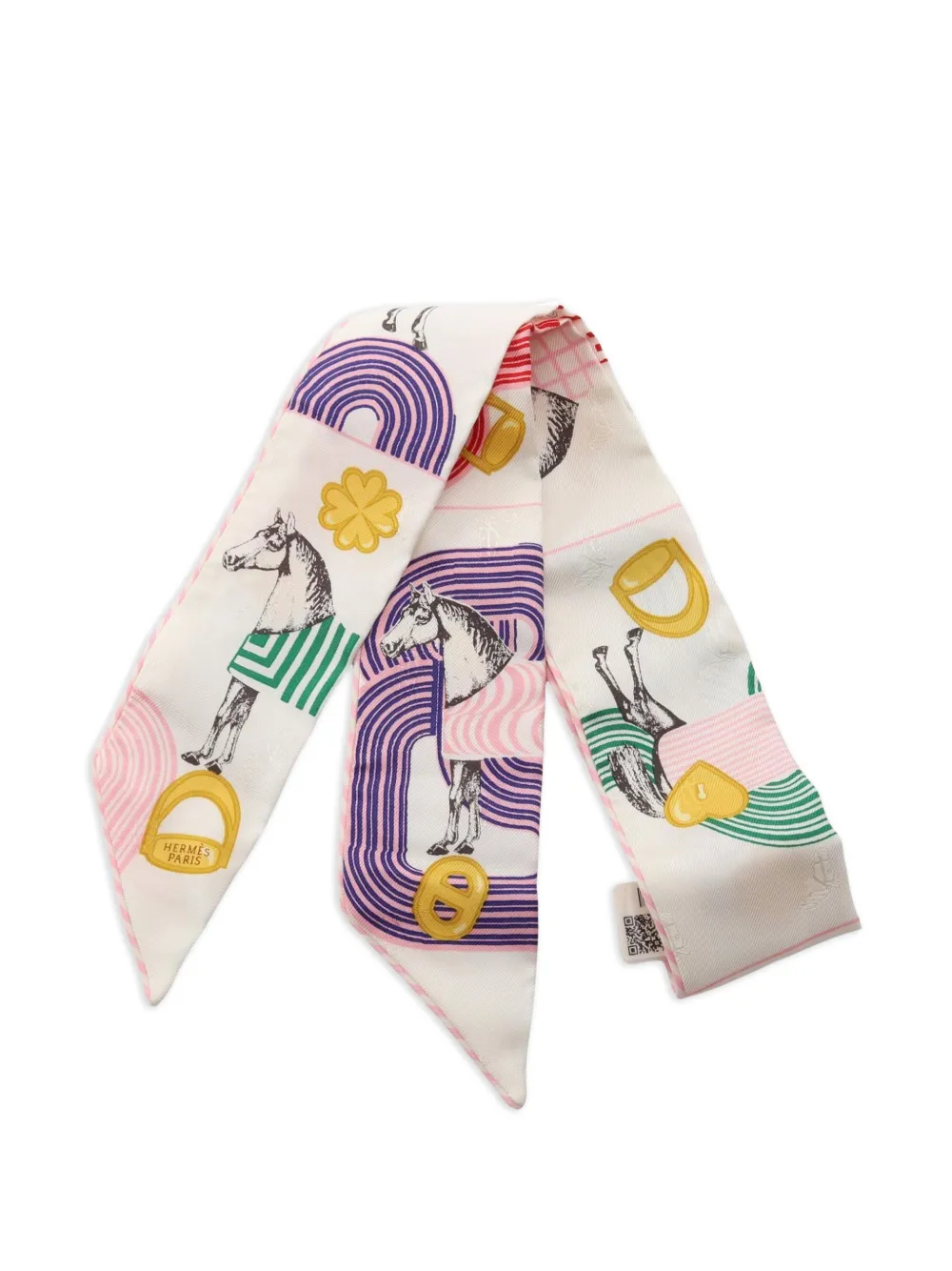 Hermès Pre-Owned 2020s Garde-Robe Pop Twilly scarf - Bianco