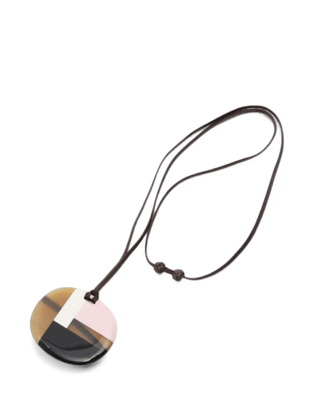 Hermès Pre-Owned 2010s engraved-logo necklace - Braun