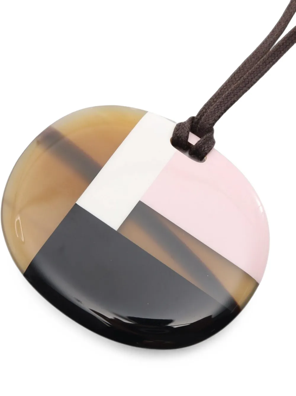 Hermès Pre-Owned 2010s engraved-logo necklace - Marrone