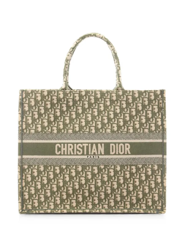 Dior Pre-owned 2000s Book Tote Oblique Tote Bag in Green