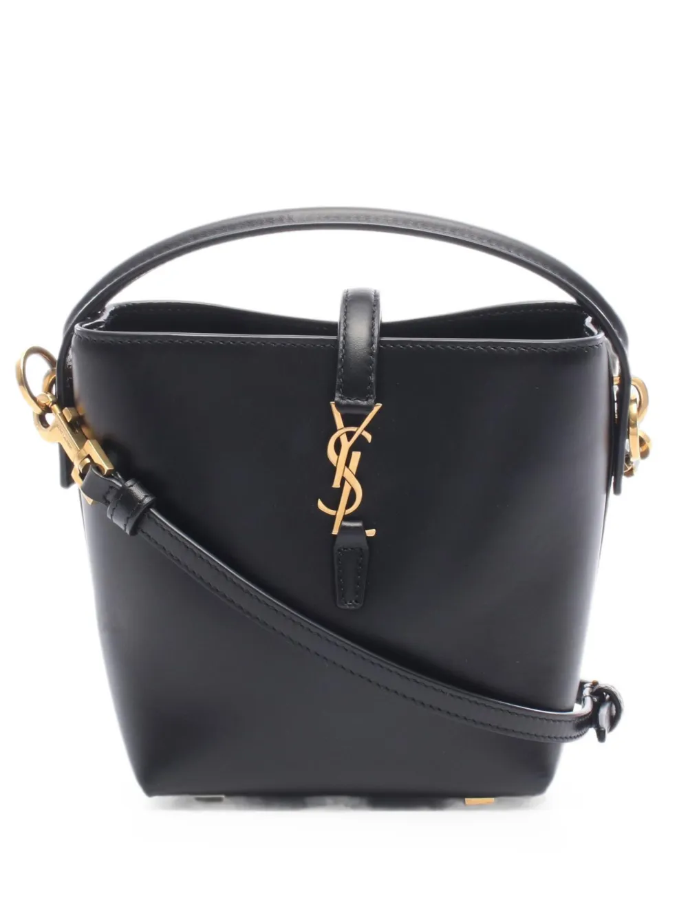 Saint Laurent Pre-Owned 2010s logo-plaque leather handbag - Schwarz