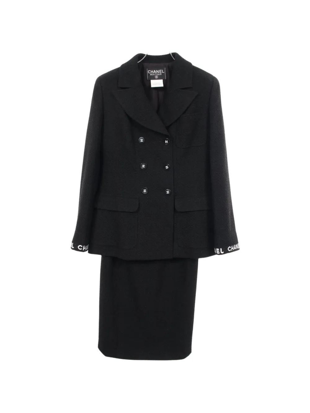 CHANEL Pre-Owned 1986-1988 double-breasted skirt suit - Schwarz