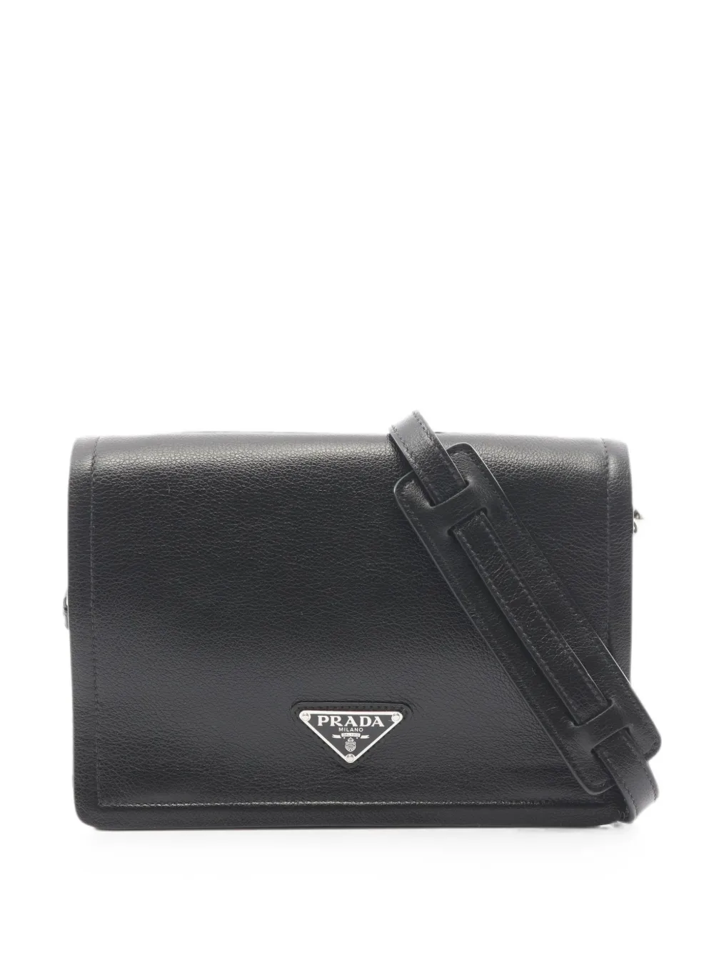Prada Pre-Owned 2010s logo-plaque shoulder bag - Nero