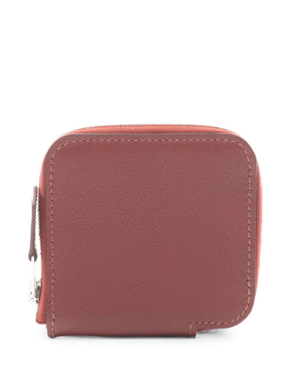 Pre-owned Hermes 2023 Silk'in Coin Purse In Red