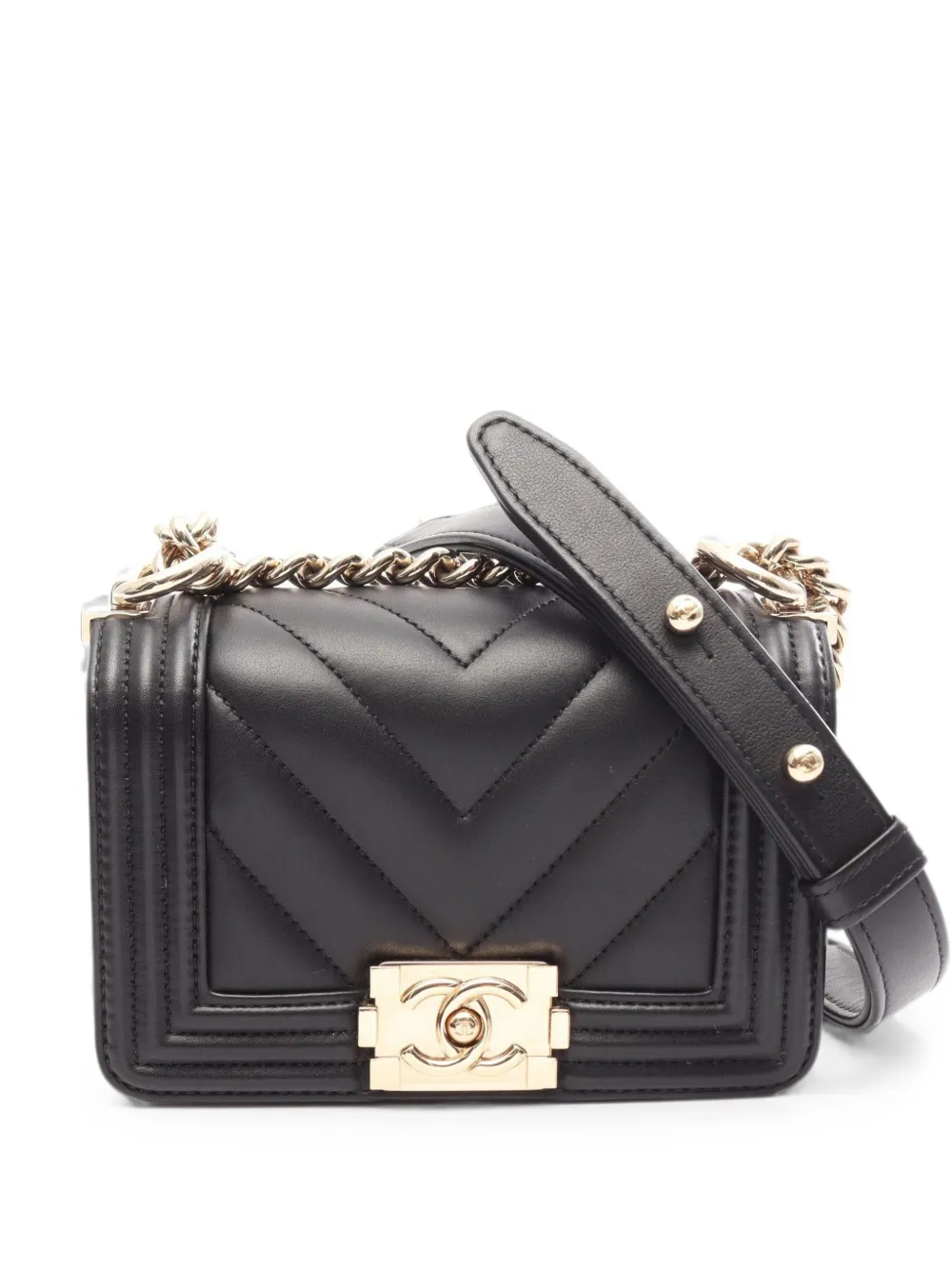 CHANEL Pre-Owned Boy chevron shoulder bag - Schwarz