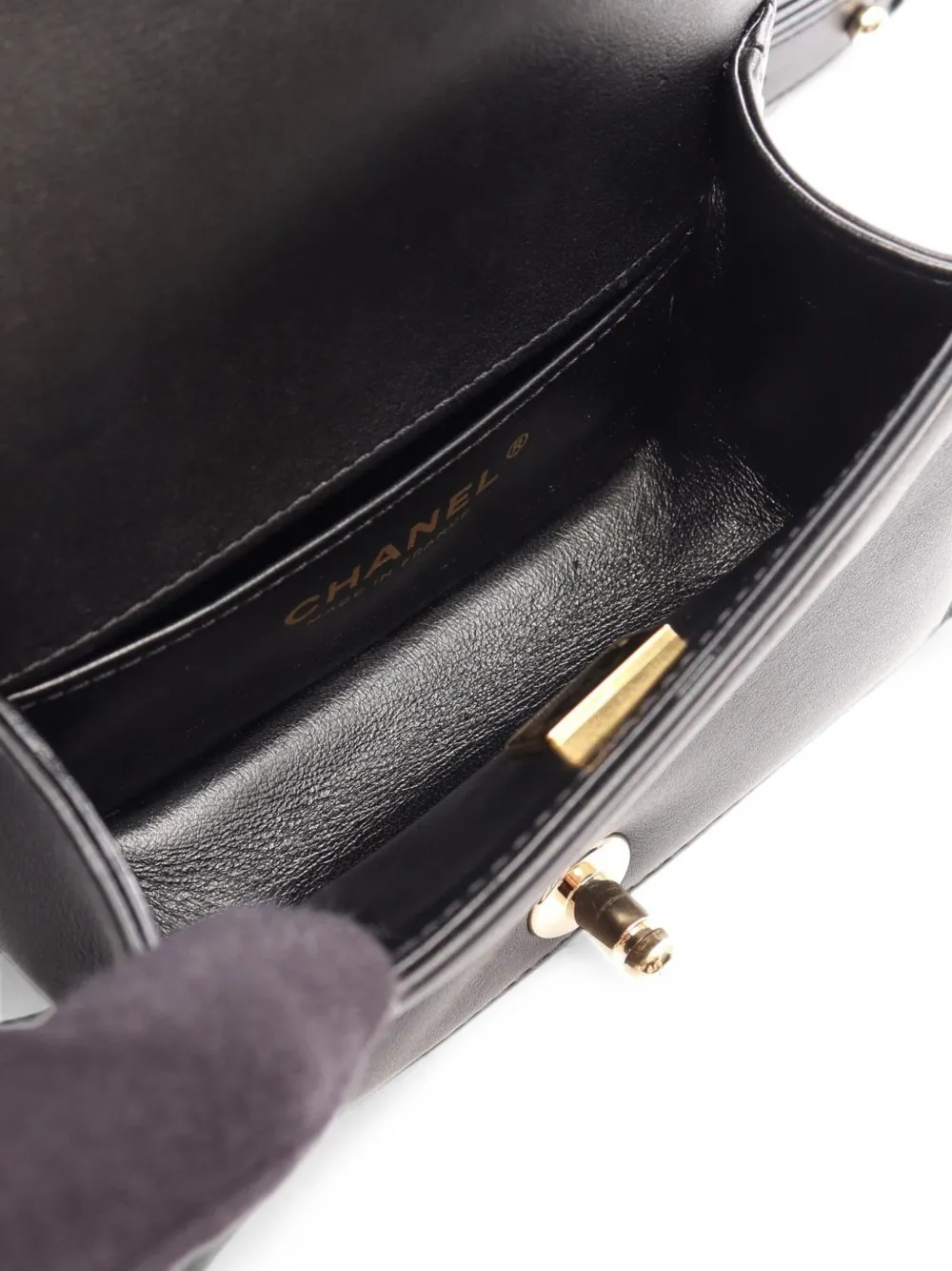 CHANEL Pre-Owned Boy schoudertas met chevron streep Zwart