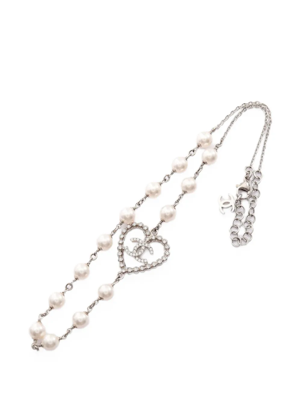 CHANEL Pre-Owned 2025 Coco Mark heart necklace - Silber
