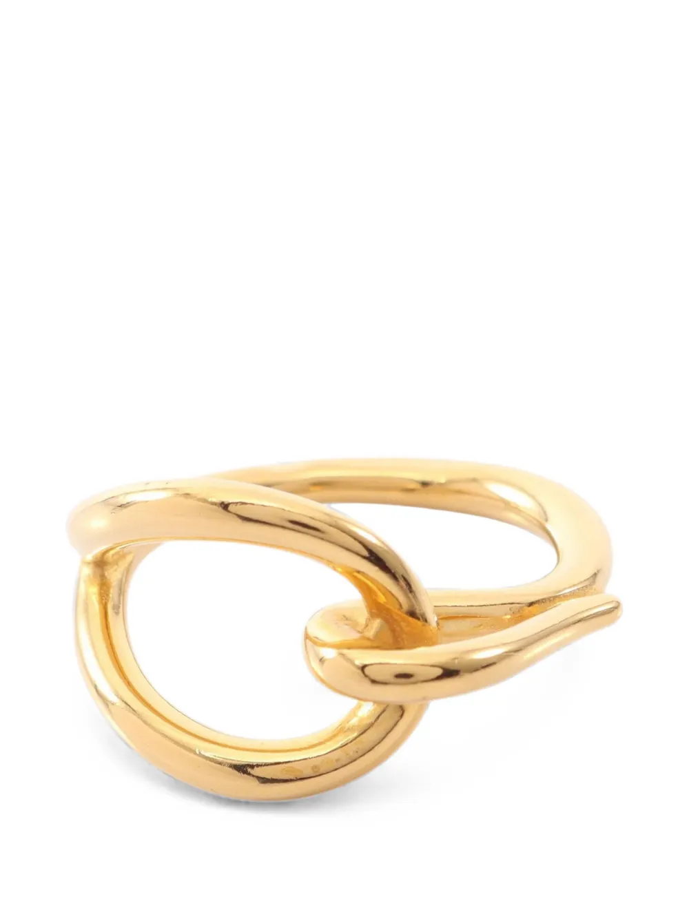 Pre-owned Hermes 2010s Jumbo Scarf Ring In Gold