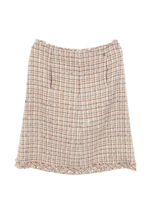 CHANEL Pre-Owned 1986-1988 Coco Mark tweed skirt
