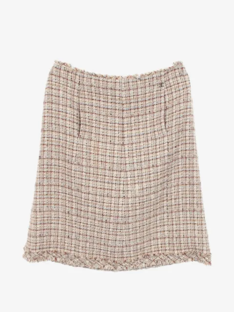 CHANEL Pre-Owned 1986-1988 Coco Mark tweed skirt