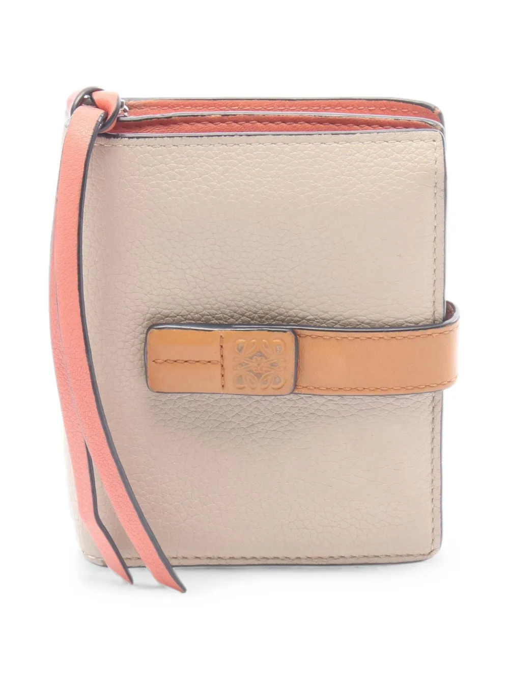 Pre-owned Loewe 2000s Logo-detail Bi-fold Wallet In Neutrals