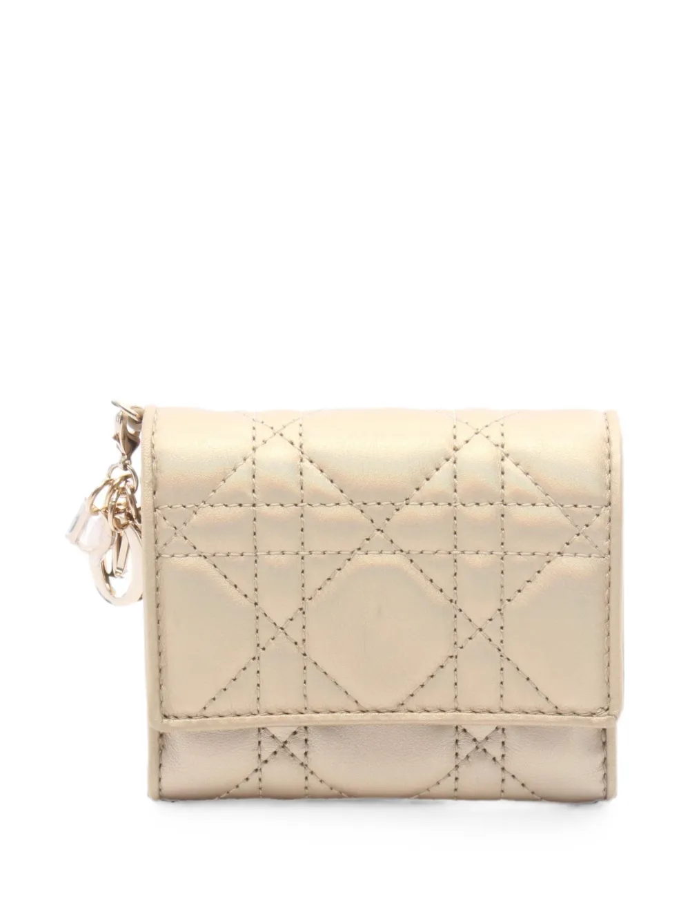 Christian Dior Pre-Owned 2010s Lady Dior Cannage wallet - Oro