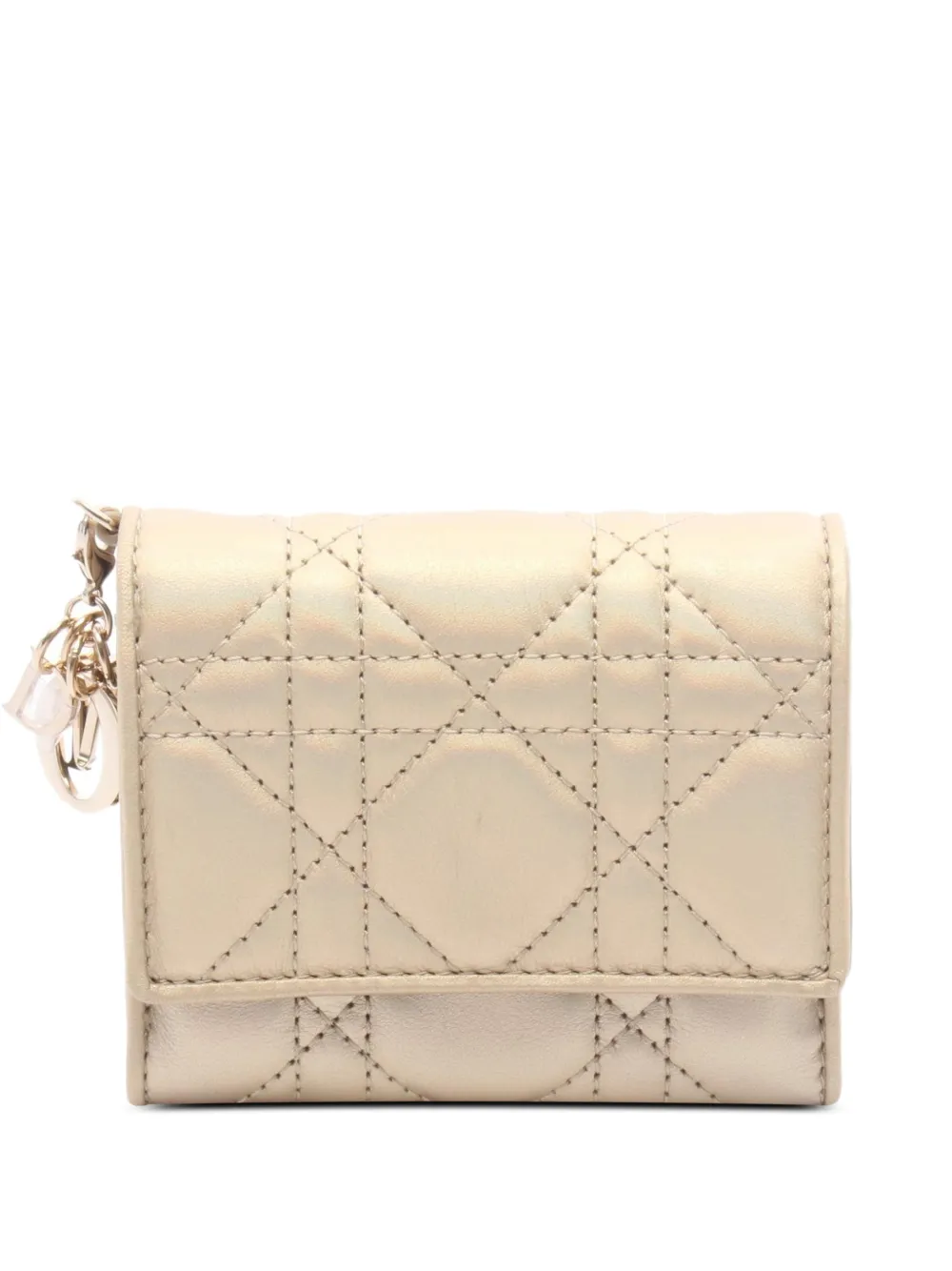 Christian Dior Pre-Owned 2010s Lady Dior Cannage wallet - Gold