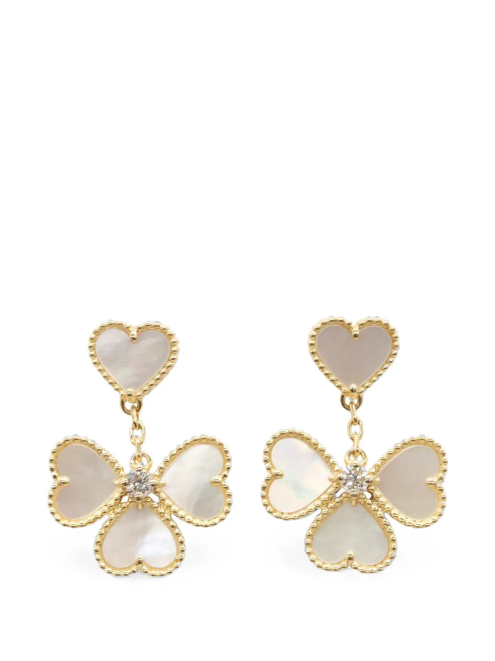 Van Cleef & Arpels Pre-Owned 2010s Sweet Alhambra Effyage mother of pearl earrings - Oro