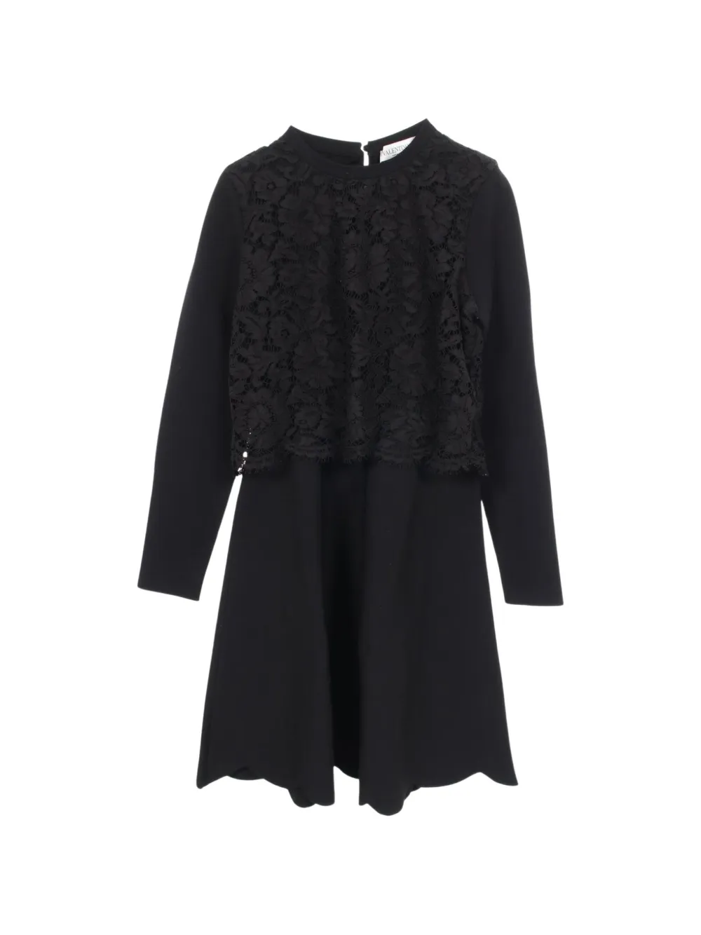 Valentino Garavani Pre-Owned 2010s lace scalloped dress - Nero