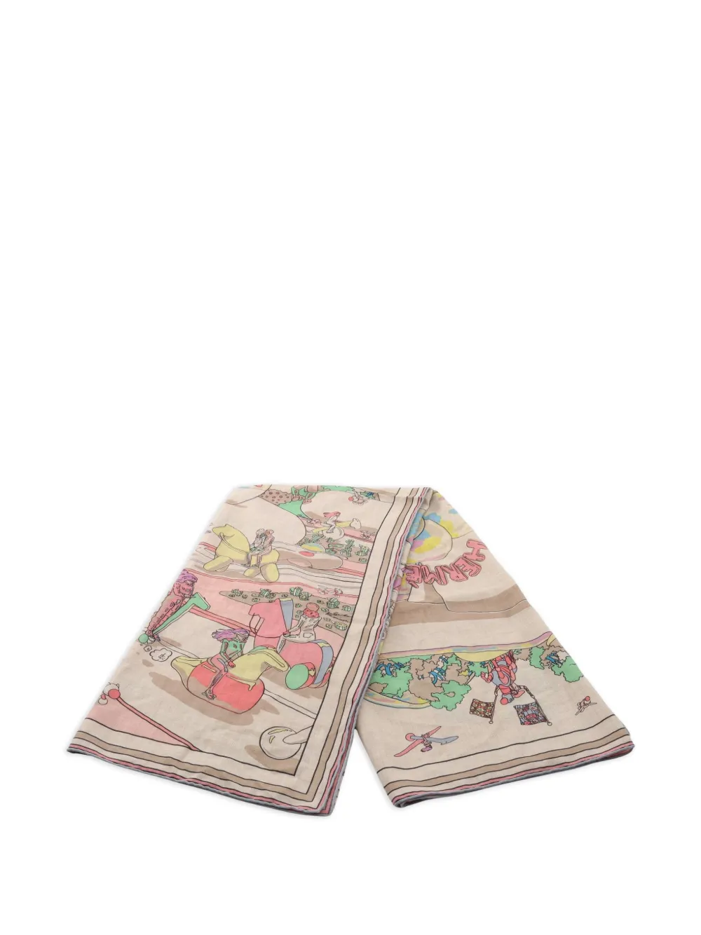 Hermès Pre-Owned 2010s Locomotion scarf - Toni neutri
