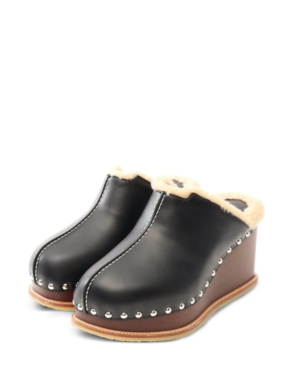 Hermès Pre-Owned 2020s Earth shearling mules - Schwarz